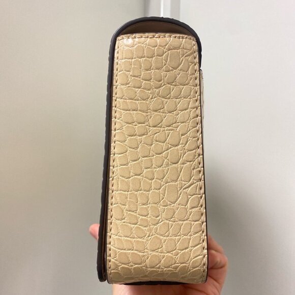 Michael Kors 35T1GKSF5E Kors Small Crocodile Embossed Flap Shoulder Bag in Buff - Picture 2 of 10